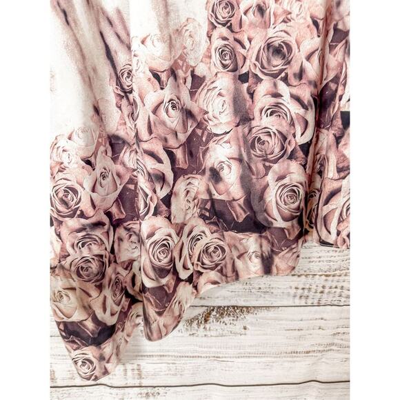 Asos Women's Floral Sleeveless Asymmetrical Hem Dress Ombré Pink Cream Size 4 - Picture 4 of 12